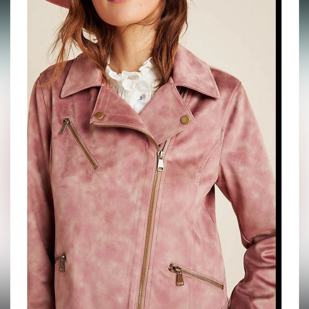 FATE Pink Tie Dye Moto Crop Zipper Jacket Size Small